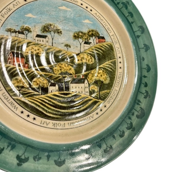 Vintage Otagiri Warren Kimble 8” Plates American Folk Art Signed PAIR - Picture 8 of 10